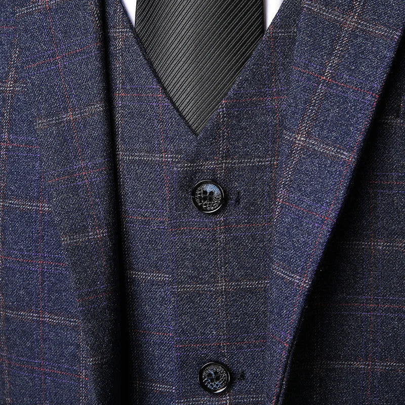 Sino Herren Anzug | Windowpane-Karo, Modernes Zweiteiler-Set 4