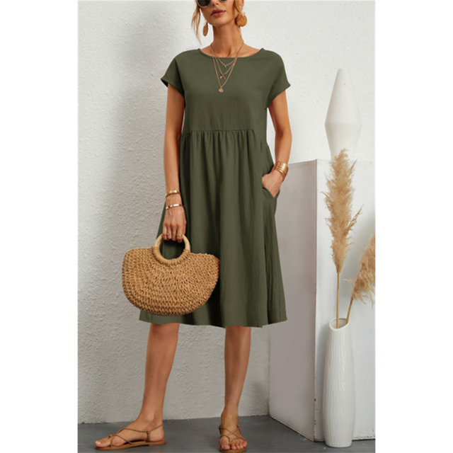 Sola Damen Midi Kleid | Baumwollmix, Lässiger Schnitt für den Sommer 1