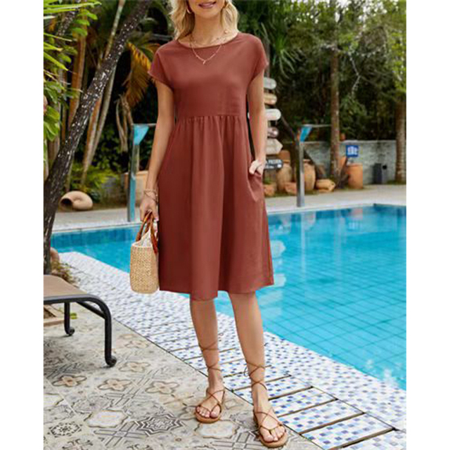 Sola Damen Midi Kleid | Baumwollmix, Lässiger Schnitt für den Sommer 10