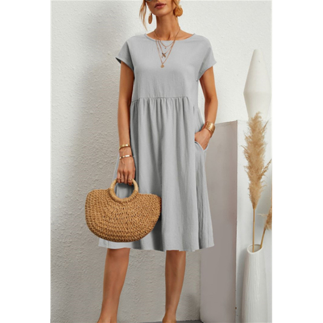 Sola Damen Midi Kleid | Baumwollmix, Lässiger Schnitt für den Sommer 4