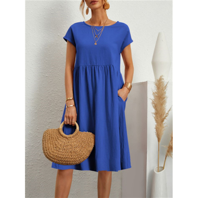 Sola Damen Midi Kleid | Baumwollmix, Lässiger Schnitt für den Sommer 8