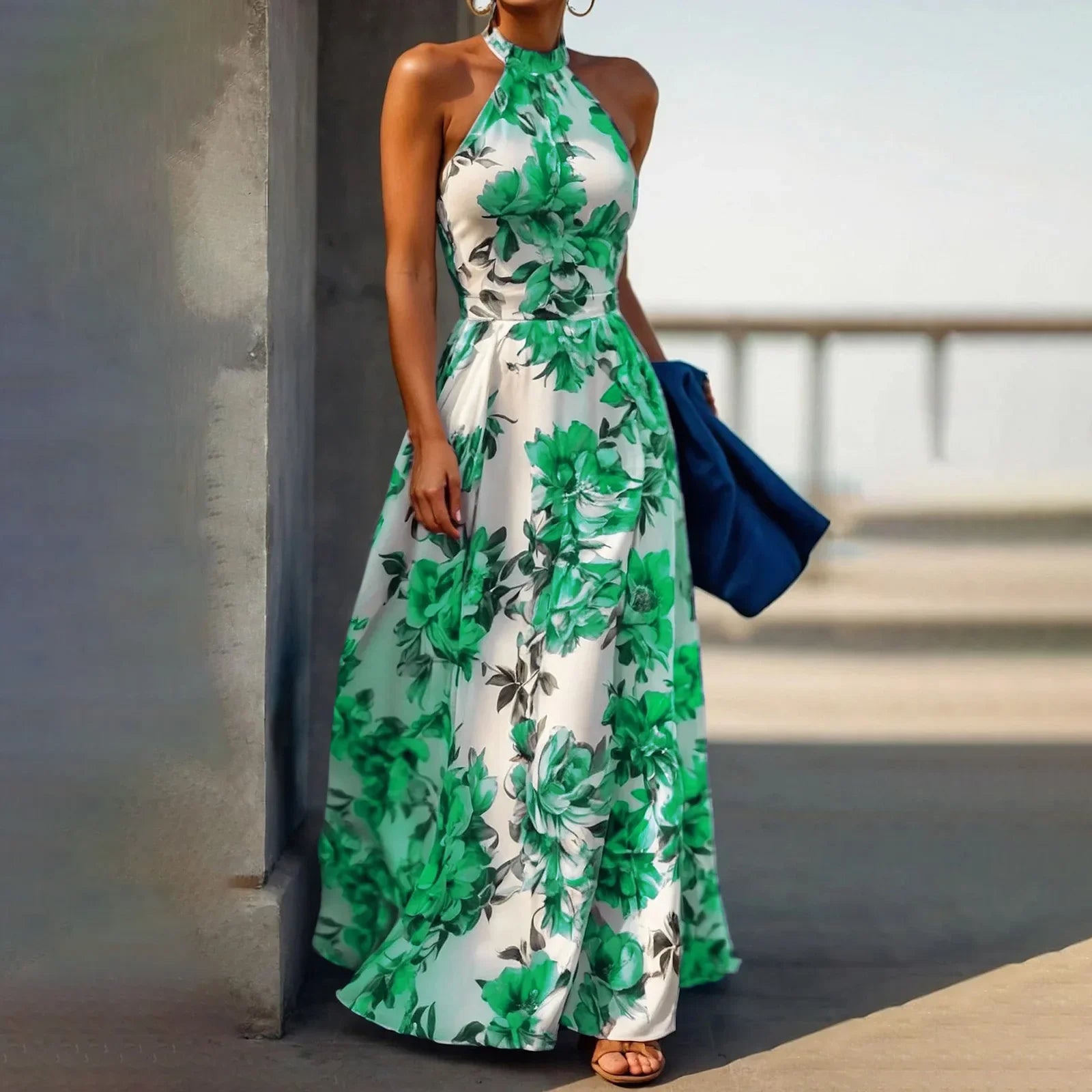 Soleil Damen Maxikleid | Blumendruck, Ärmellos 1