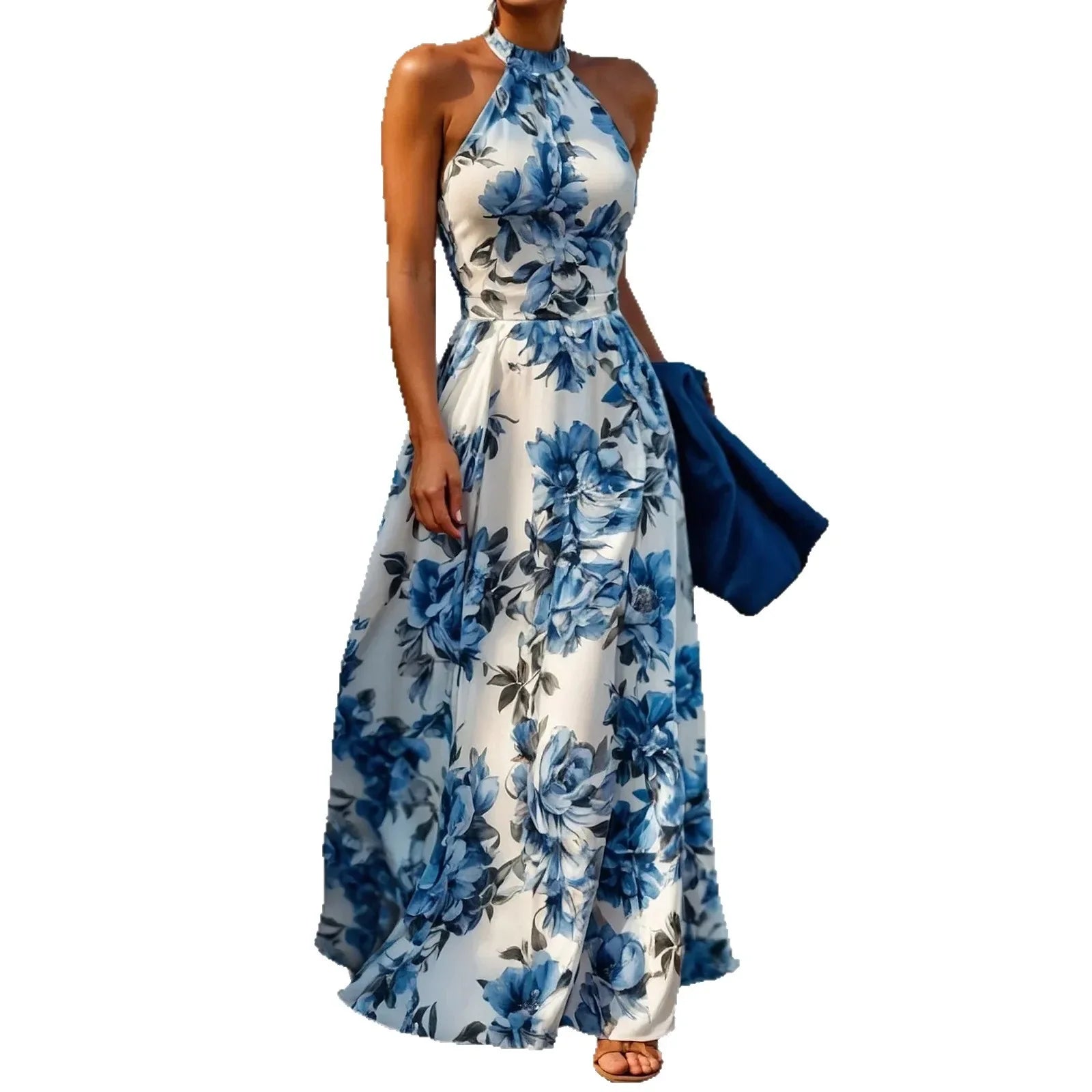 Soleil Damen Maxikleid | Blumendruck, Ärmellos 3