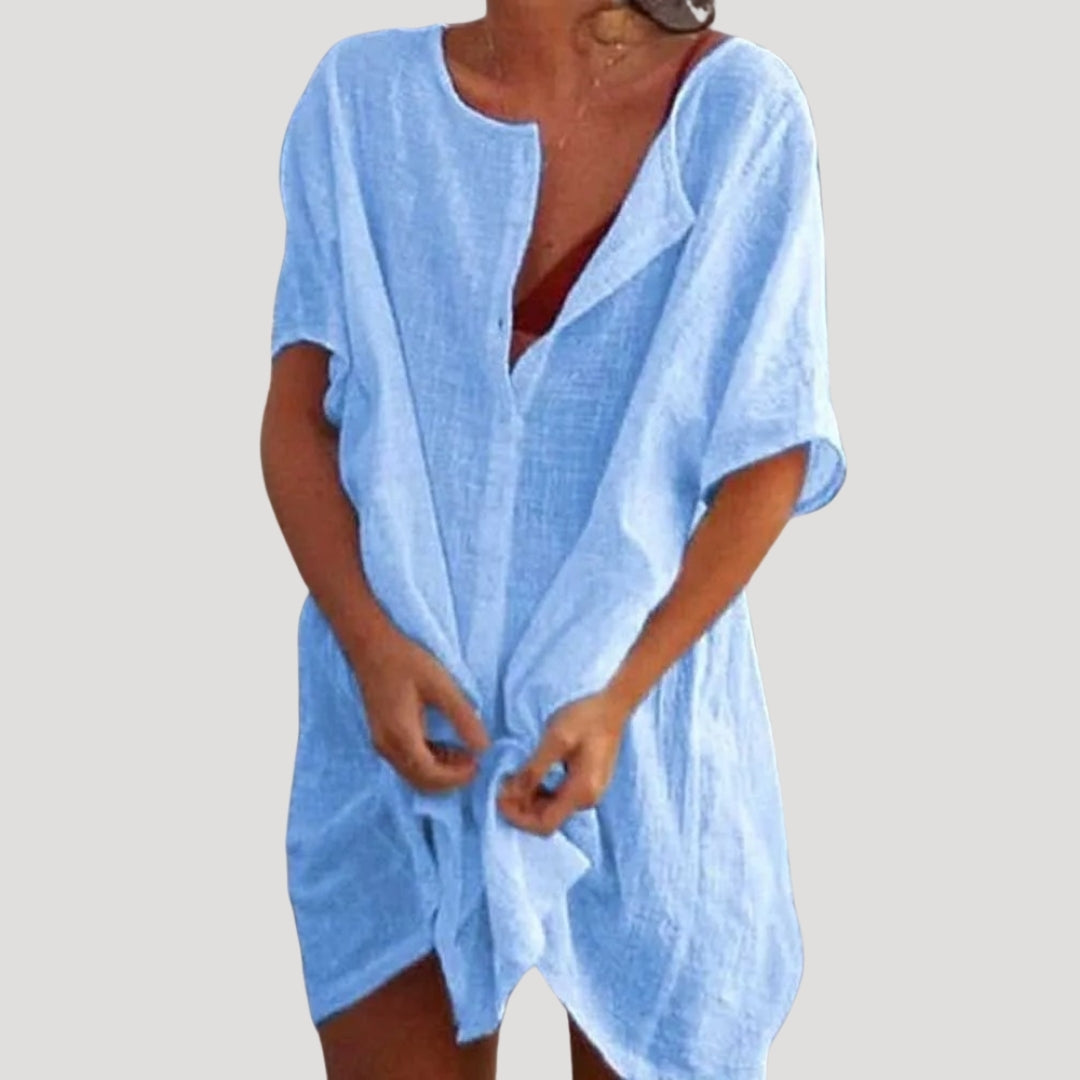 Sona Damen Strandtunika | Leichtes Material, V-Ausschnitt 0