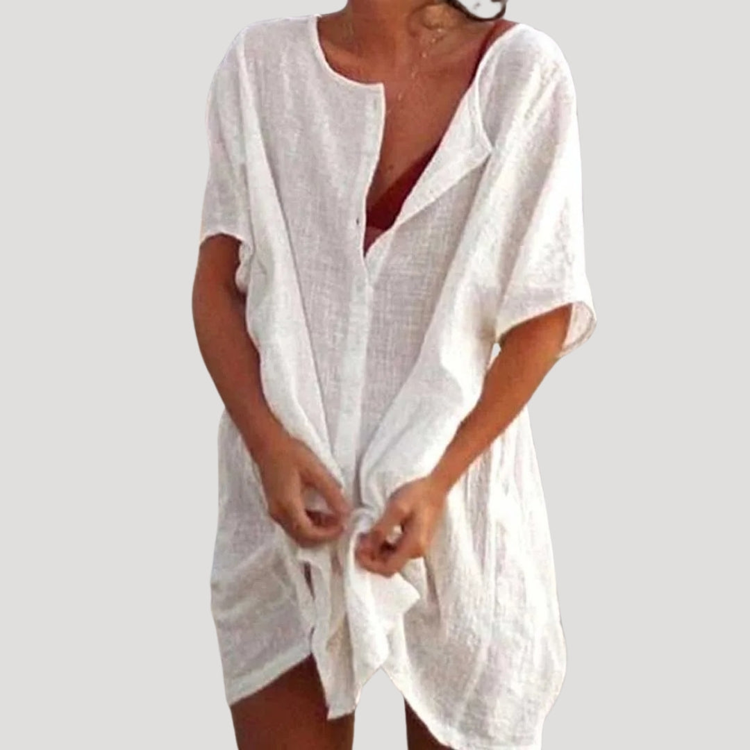 Sona Damen Strandtunika | Leichtes Material, V-Ausschnitt 2
