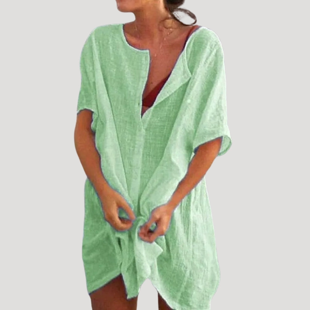 Sona Damen Strandtunika | Leichtes Material, V-Ausschnitt 4