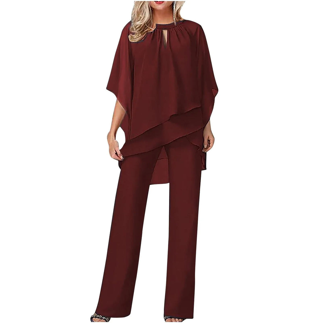 Sophie Damen Hosenanzug | Fließender Chiffon, Festlich Elegant 0