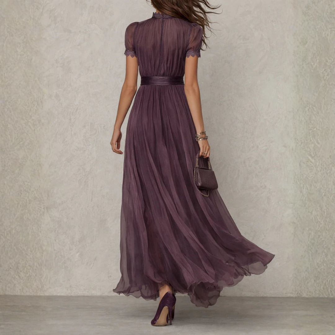 Sophie Damen Maxikleid | Chiffon mit Spitzendetails 0