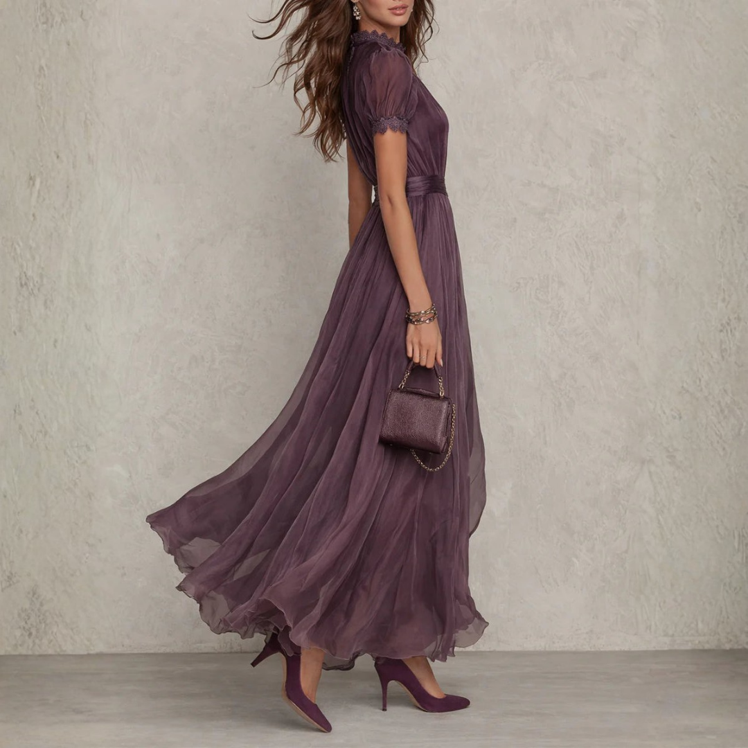 Sophie Damen Maxikleid | Chiffon mit Spitzendetails 2