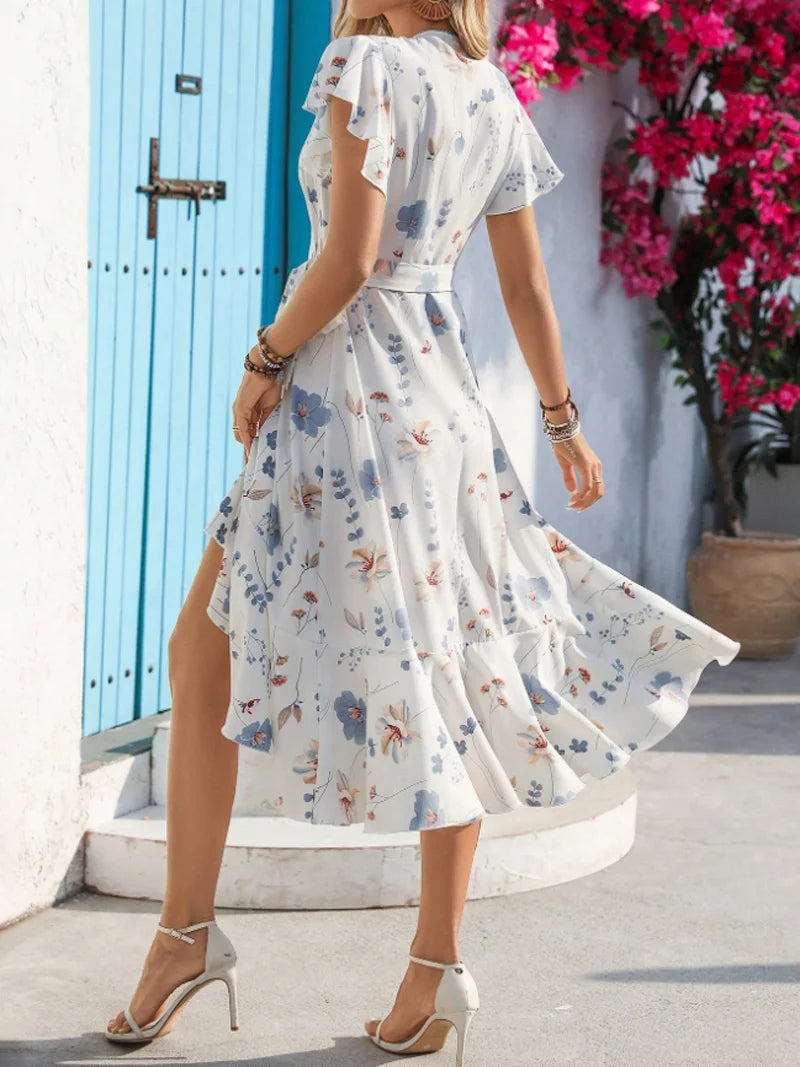 Sophie Damen Midi Kleid | Blumenmuster, Ärmellos 2
