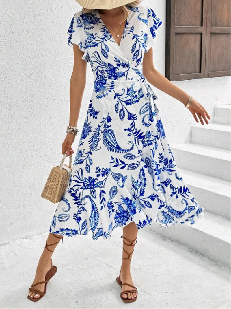 Sophie Damen Midi Kleid | Blumenmuster, Ärmellos 3