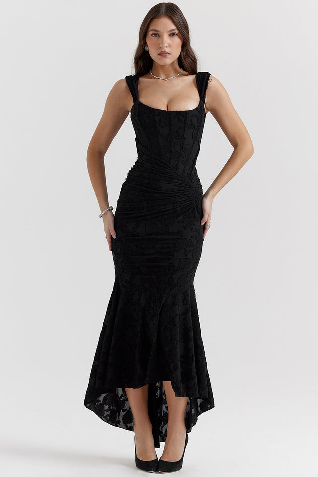 Sophie Damen Midi Kleid | Figurbetont mit Spitzenakzenten 2