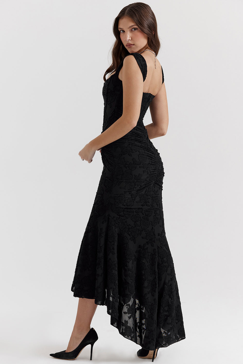 Sophie Damen Midi Kleid | Figurbetont mit Spitzenakzenten 7