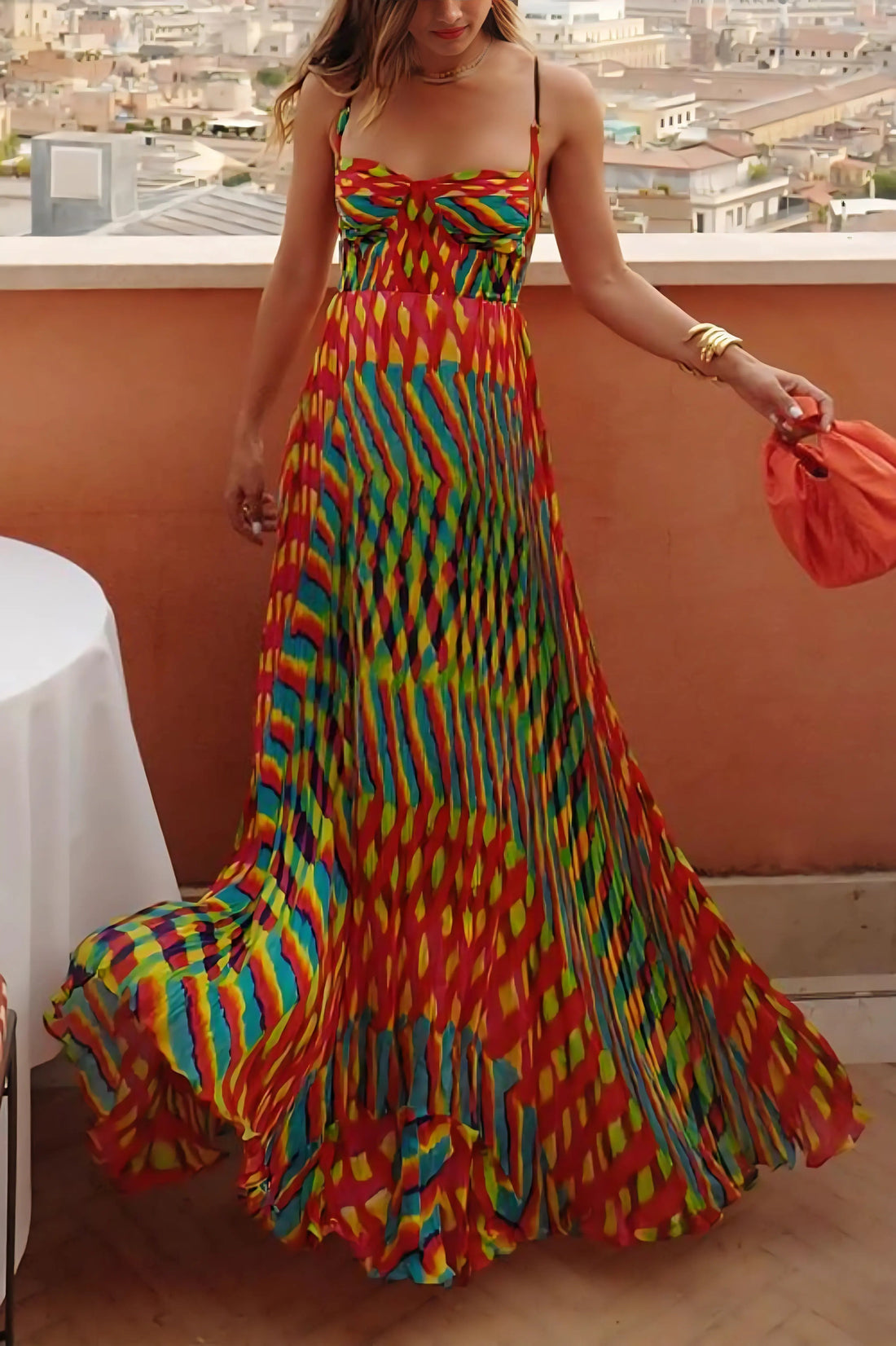 Sophie Frauen Maxikleid | Leheriya-Muster, Bequem, Sommermaxikleid 0