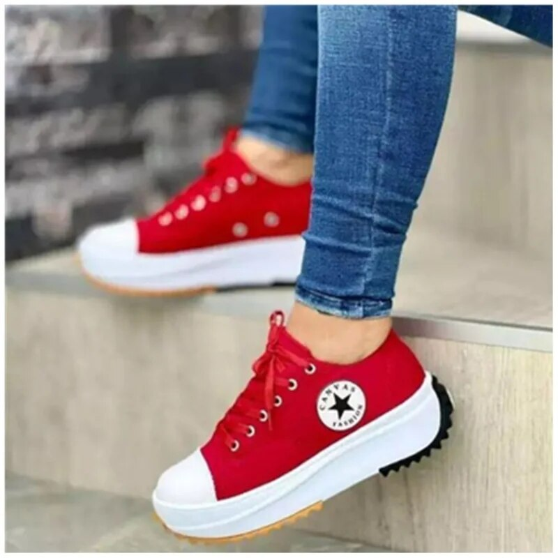 Ruth Weiss Canvas Plateau-Sneakers für Damen | Leichter Casual Fit | Alltag und Freizeit - 36/37/38/39/40/41/42