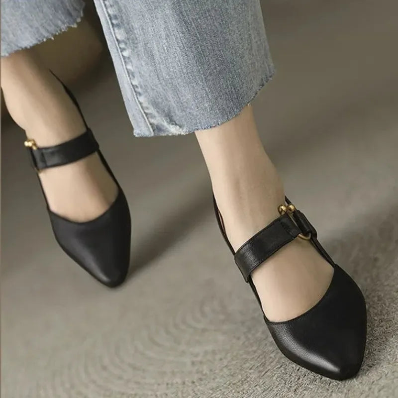 Ruth Schwarz Spitze Slingback-Pumps mit Blockabsatz für Damen | Goldener Schnallenverschluss Elegant - EU 35/36/37/38/39/40/41