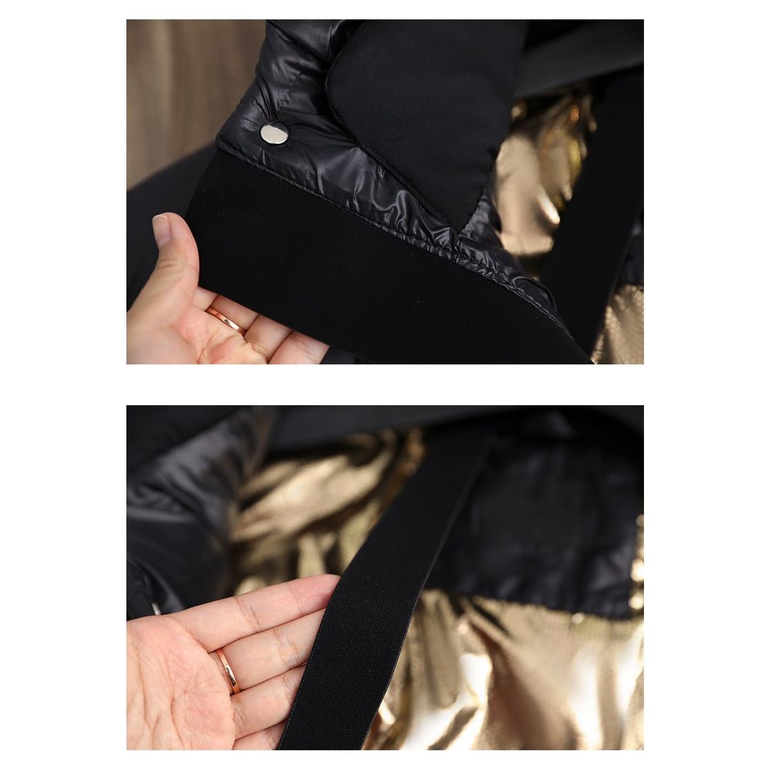 Hedi Schwarz Langer Gesteppter Daunenparka mit Kapuze für Damen | Winter Oversized - M/L/XL/2XL/3XL