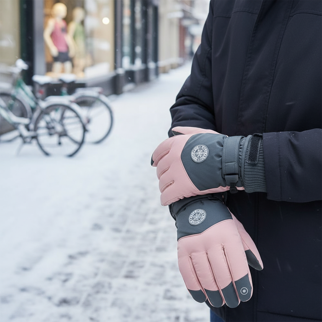 Sonja Rosa Thermo-Handschuhe mit Touchscreen-Fingerkuppen für Damen | Isoliert Winter Fleece-Futter - Einheitsgrösse