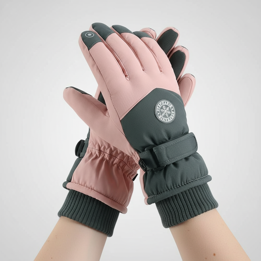 Sonja Rosa Thermo-Handschuhe mit Touchscreen-Fingerkuppen für Damen | Isoliert Winter Fleece-Futter - Einheitsgrösse
