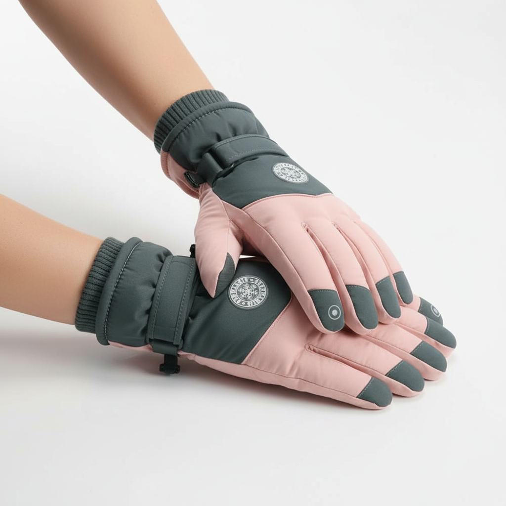 Sonja Rosa Thermo-Handschuhe mit Touchscreen-Fingerkuppen für Damen | Isoliert Winter Fleece-Futter - Einheitsgrösse