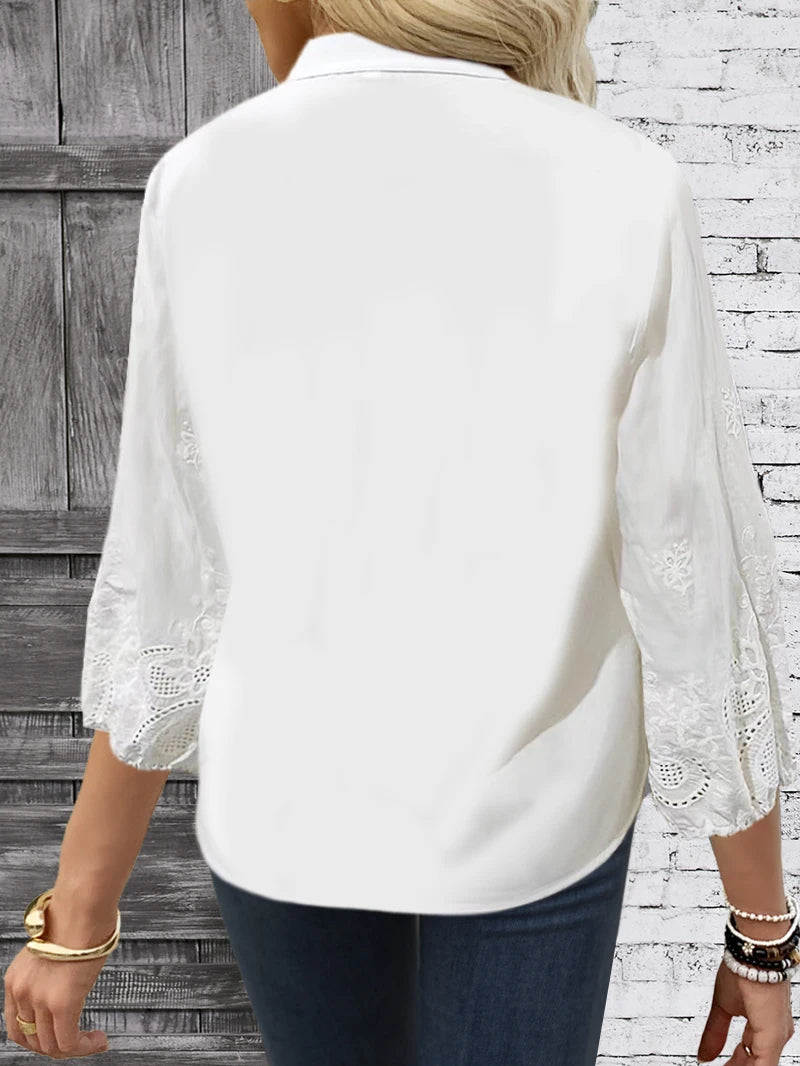 Tina Damen Bluse | Elegante Lange Ärmel, Lässig 0