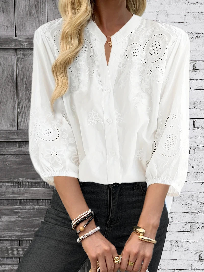 Tina Damen Bluse | Elegante Lange Ärmel, Lässig 2