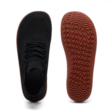 Hans Rot Atmungsaktiver Knit Barfußschuh für Herren | Naturlauf-Design für Alltag und Reisen - 36-42