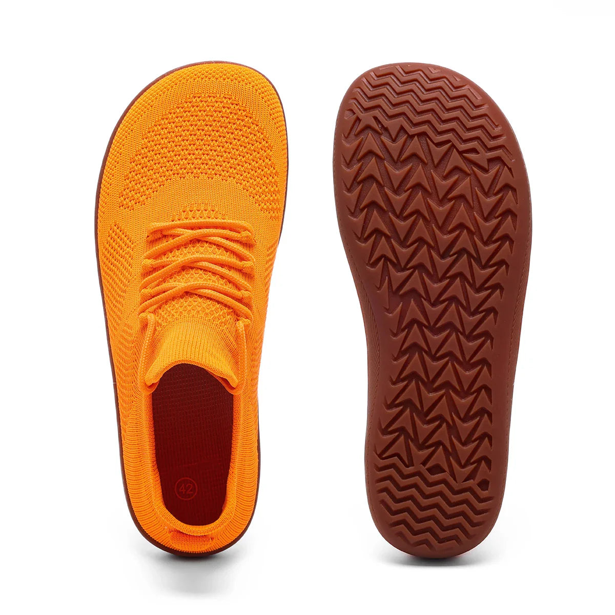 Hans Rot Atmungsaktiver Knit Barfußschuh für Herren | Naturlauf-Design für Alltag und Reisen - 36-42