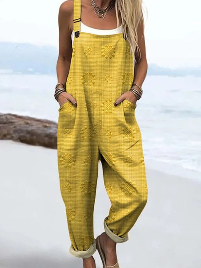 Ursula Blau Geblümter Latzhose Overall für Damen | Lässig Vintage-Stil - S/M/L/XL/2XL/3XL/4XL/5XL