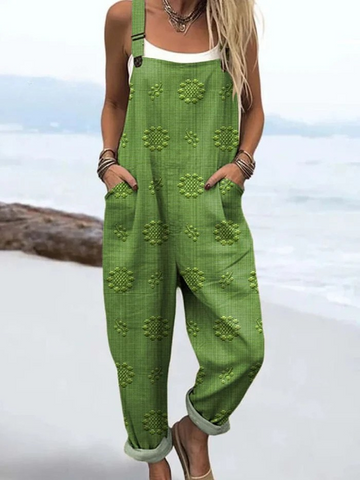 Ursula Blau Geblümter Latzhose Overall für Damen | Lässig Vintage-Stil - S/M/L/XL/2XL/3XL/4XL/5XL