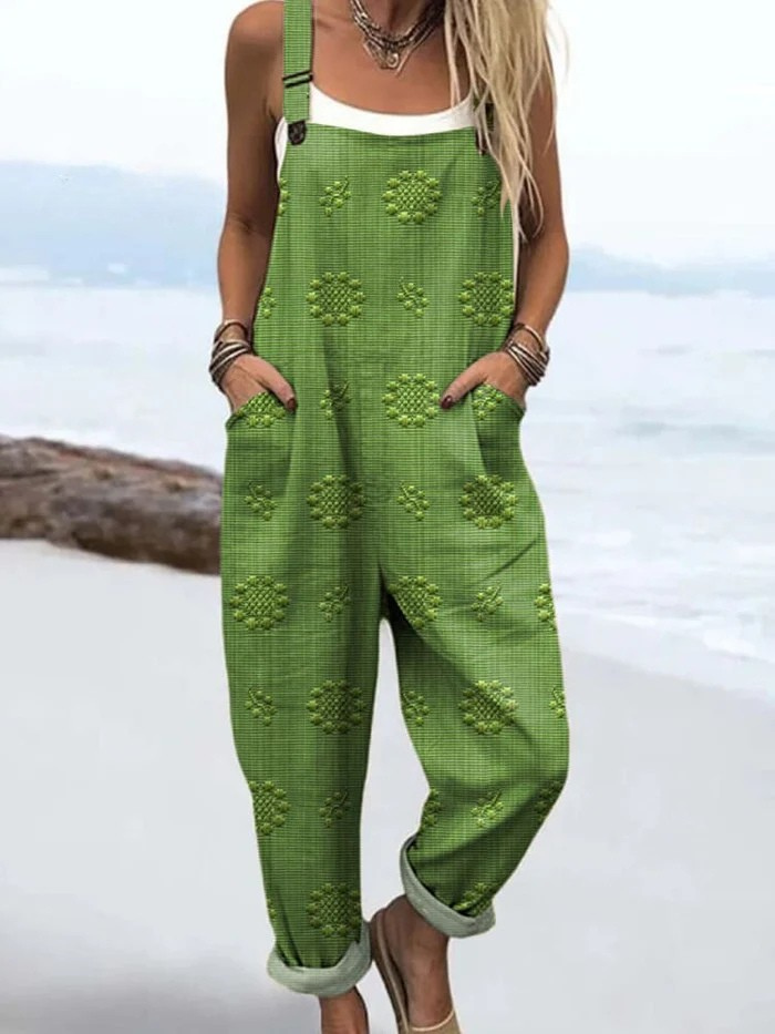 Ursula Blau Geblümter Latzhose Overall für Damen | Lässig Vintage-Stil - S/M/L/XL/2XL/3XL/4XL/5XL