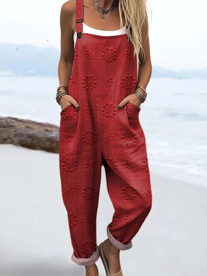 Ursula Blau Geblümter Latzhose Overall für Damen | Lässig Vintage-Stil - S/M/L/XL/2XL/3XL/4XL/5XL
