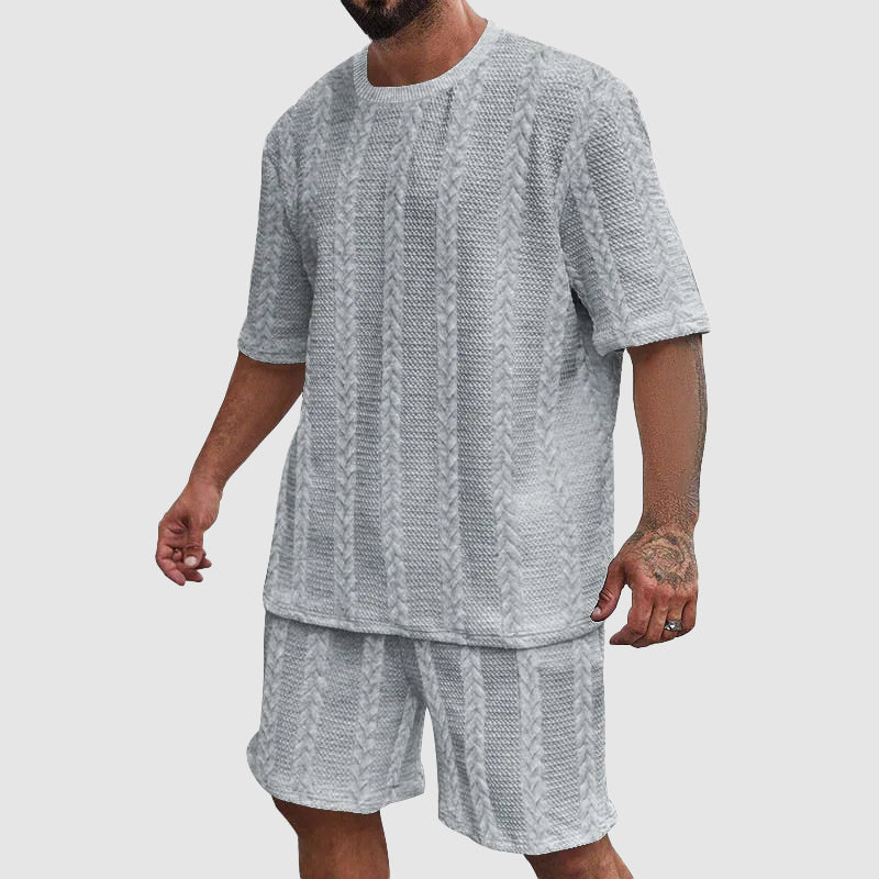 Urbano Herren Trainingsanzug | Bequemes Rundhals-T-Shirt und Shorts, Pflegeleicht 4