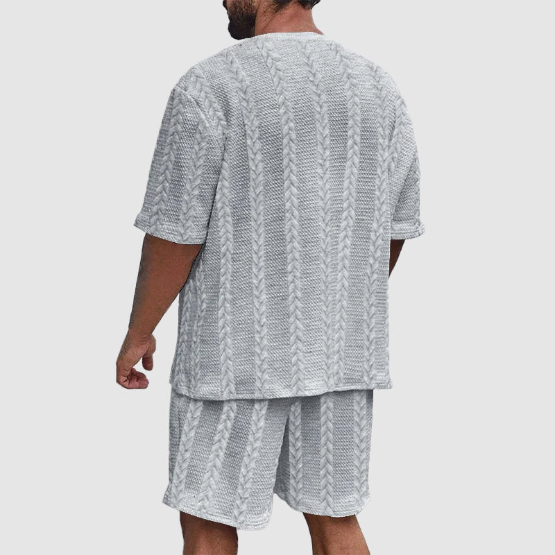Urbano Herren Trainingsanzug | Bequemes Rundhals-T-Shirt und Shorts, Pflegeleicht 5