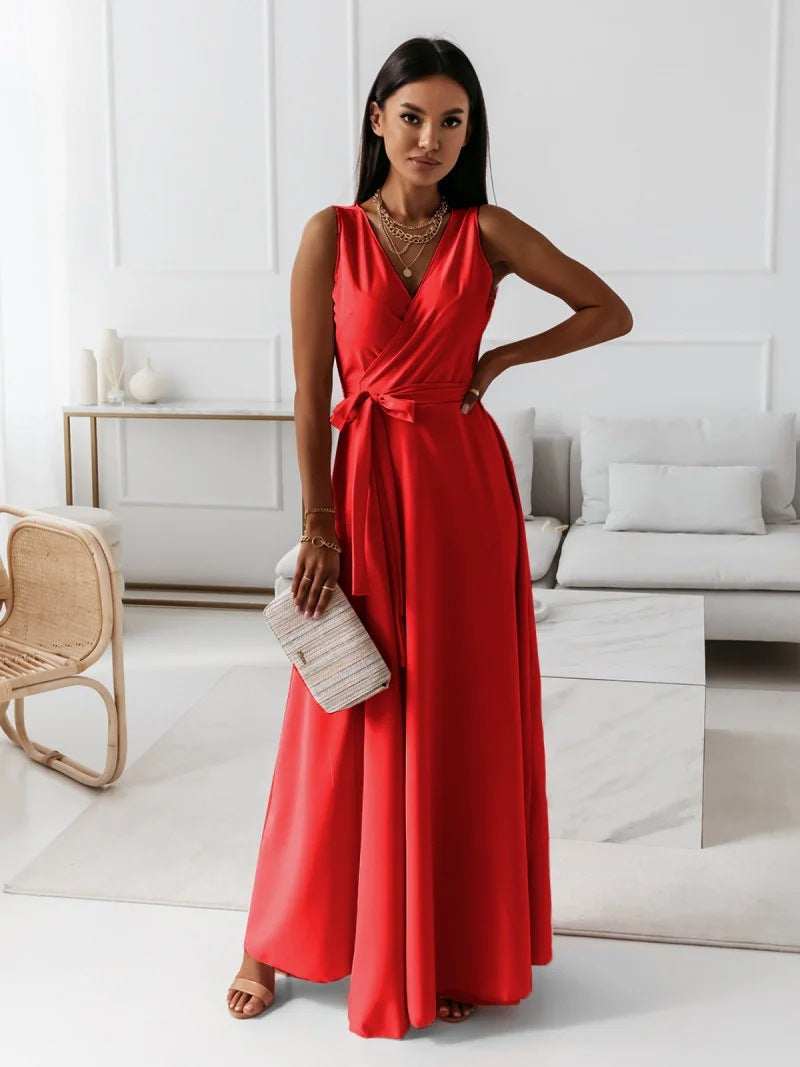 Vela Damen Wickelkleid | V-Ausschnitt, Maxi, Festlich 3