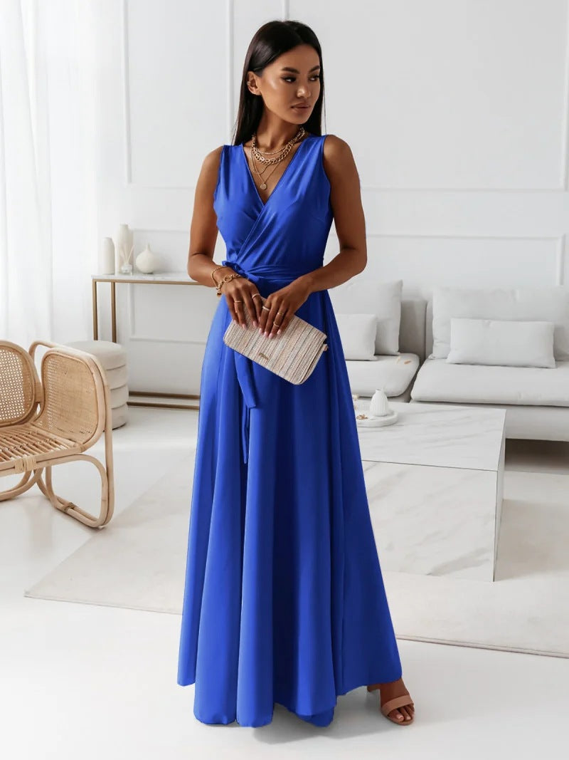 Vela Damen Wickelkleid | V-Ausschnitt, Maxi, Festlich 6