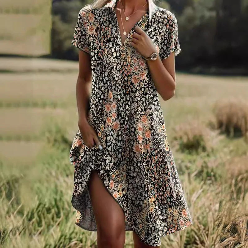 Vera Damen Kleid | V-Ausschnitt, Boho-Sommerkleid mit Taschen 10