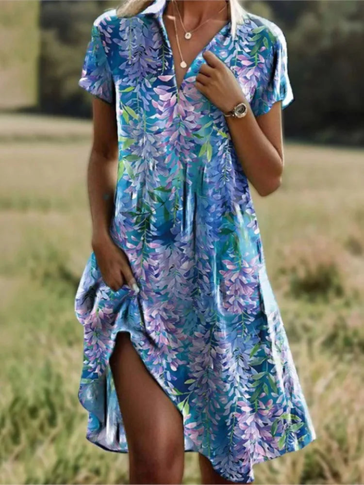 Vera Damen Kleid | V-Ausschnitt, Boho-Sommerkleid mit Taschen 3