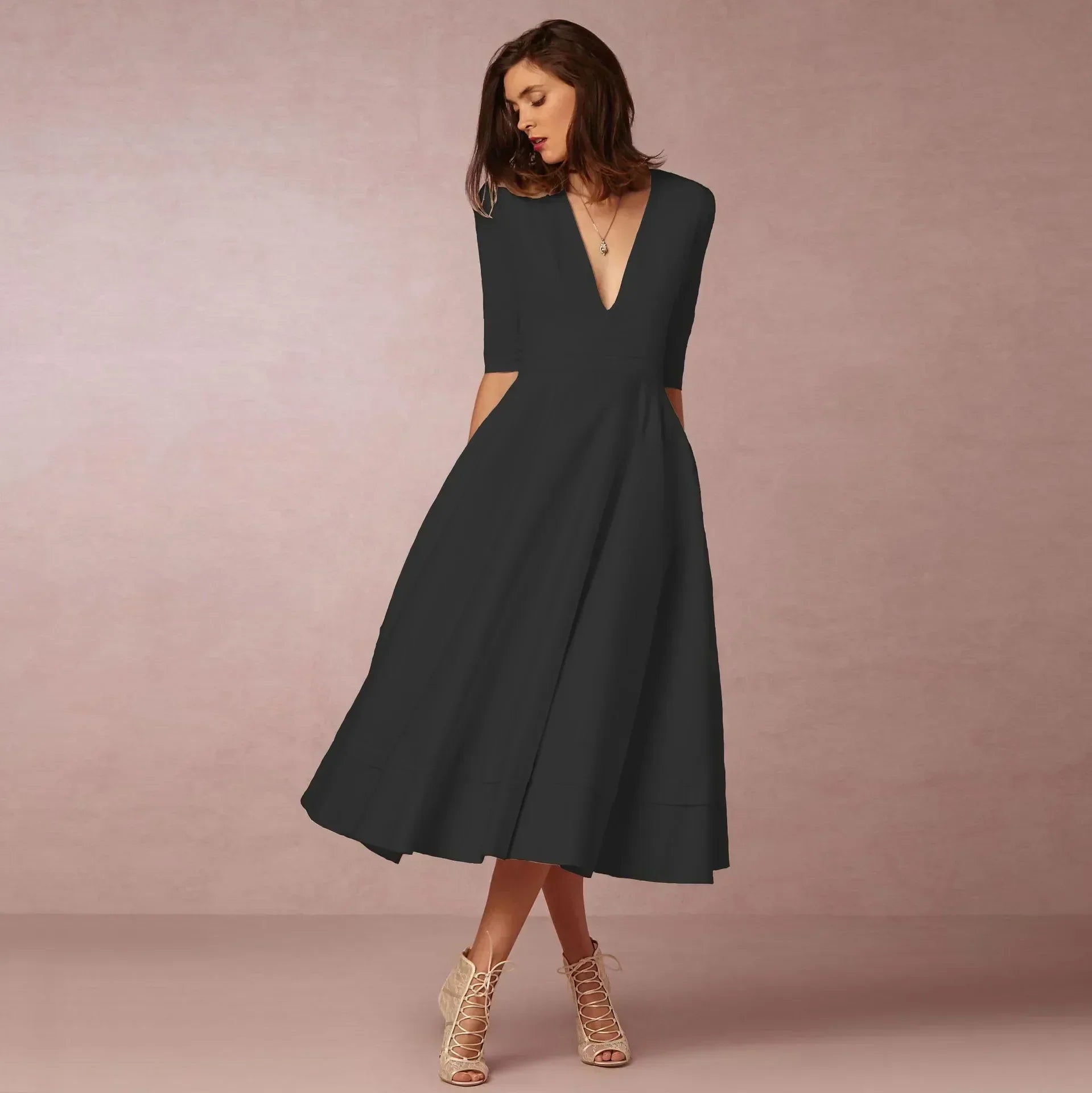Vera Damen Midi Kleid | Fließende Silhouette, Definierte Taille 1