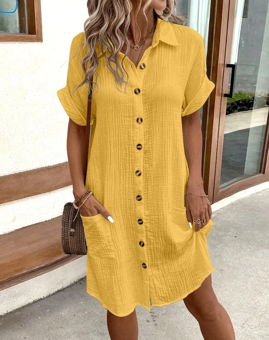 Vera Damen Mini Kleid | Baumwolle und Leinen, Sommerlich 4