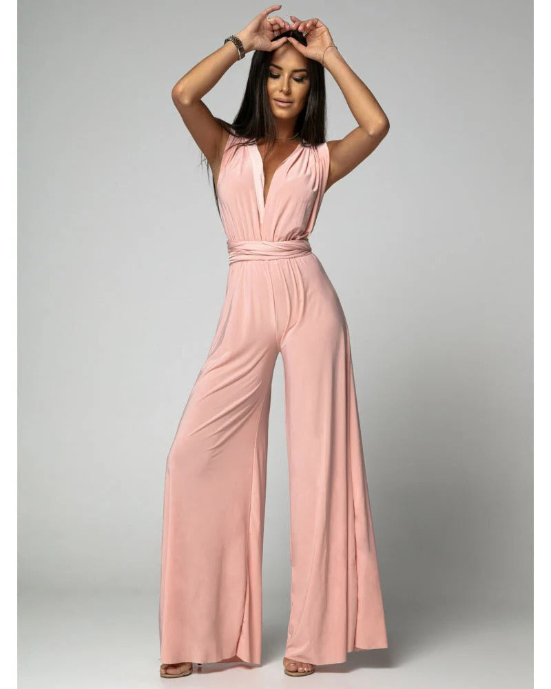 Vila Damen Jumpsuit | V-Ausschnitt, Weites Bein in Strahlendem Lila 1