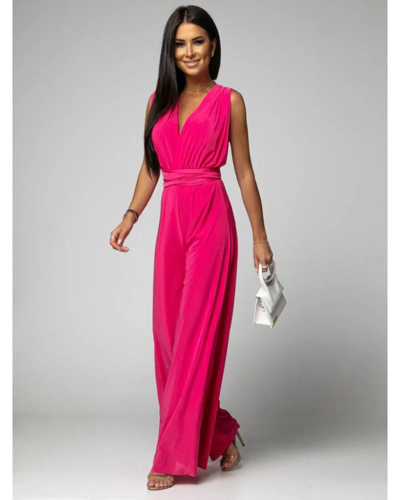 Vila Damen Jumpsuit | V-Ausschnitt, Weites Bein in Strahlendem Lila 3