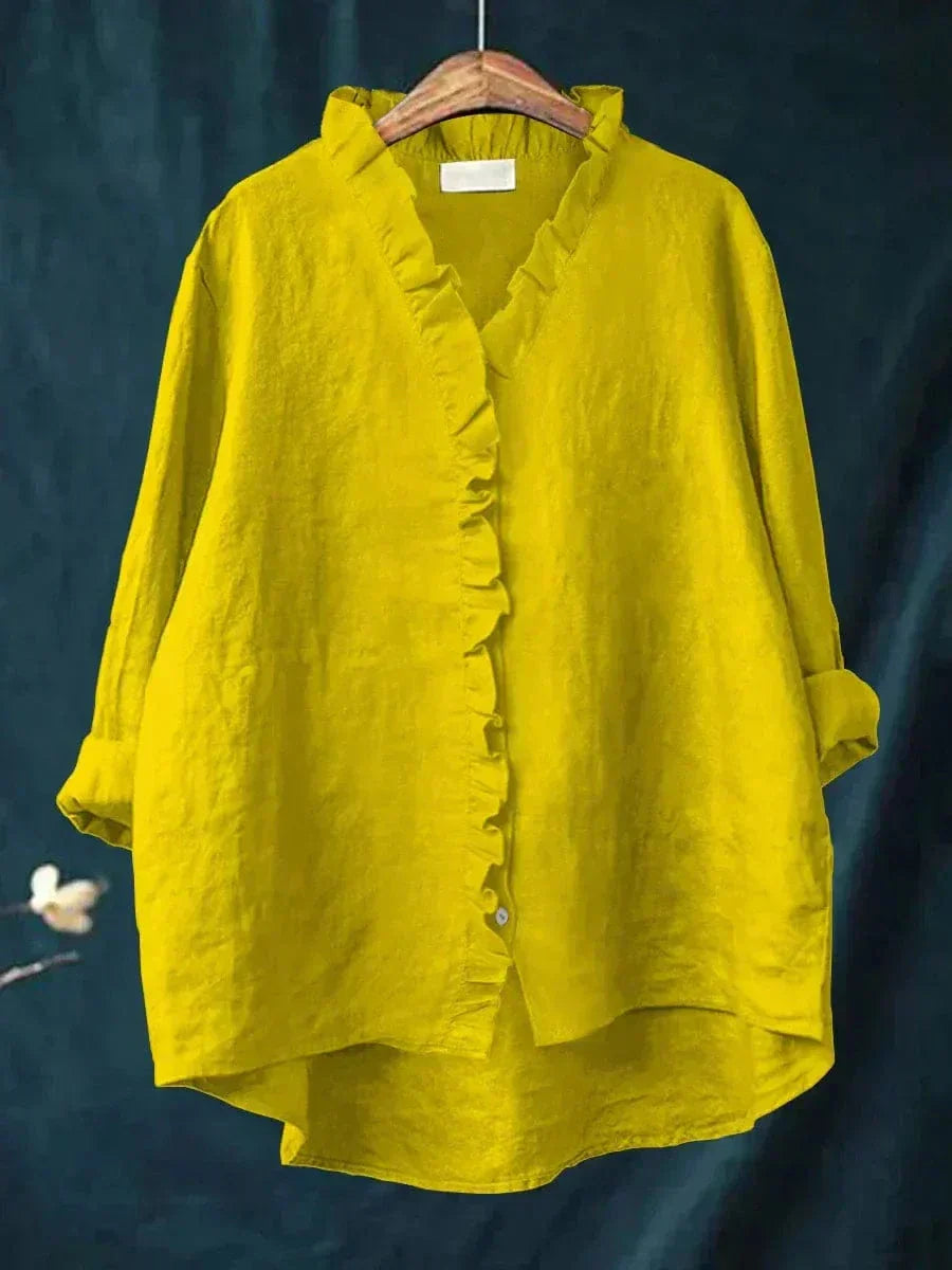 Viva Damen Bluse | Atmungsaktive Leinen-Baumwollmischung, Lässige Passform 3