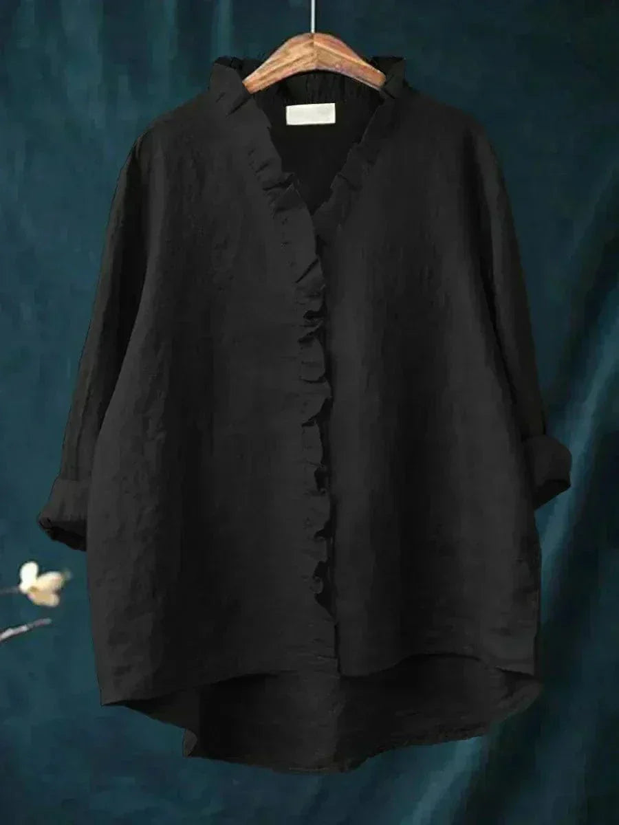 Viva Damen Bluse | Atmungsaktive Leinen-Baumwollmischung, Lässige Passform 5