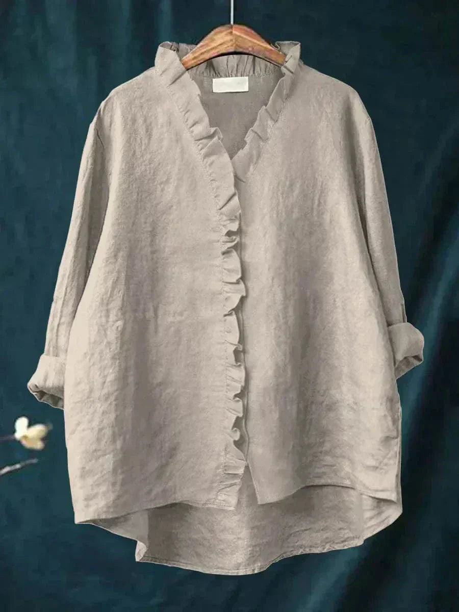 Viva Damen Bluse | Atmungsaktive Leinen-Baumwollmischung, Lässige Passform 6