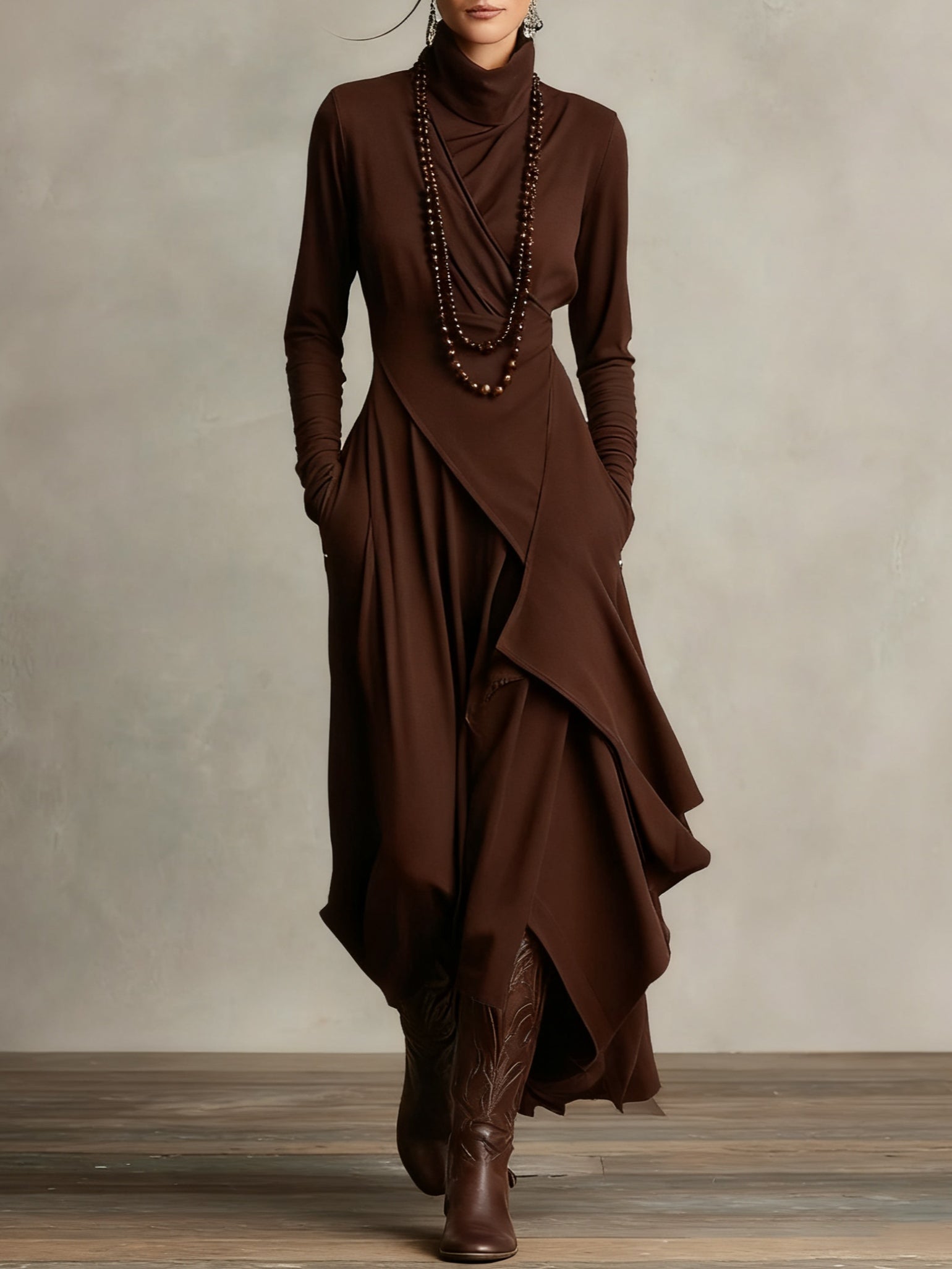Vivi Frauen Maxi-Kleid | Fließender Stoff, Elegante Silhouette 8