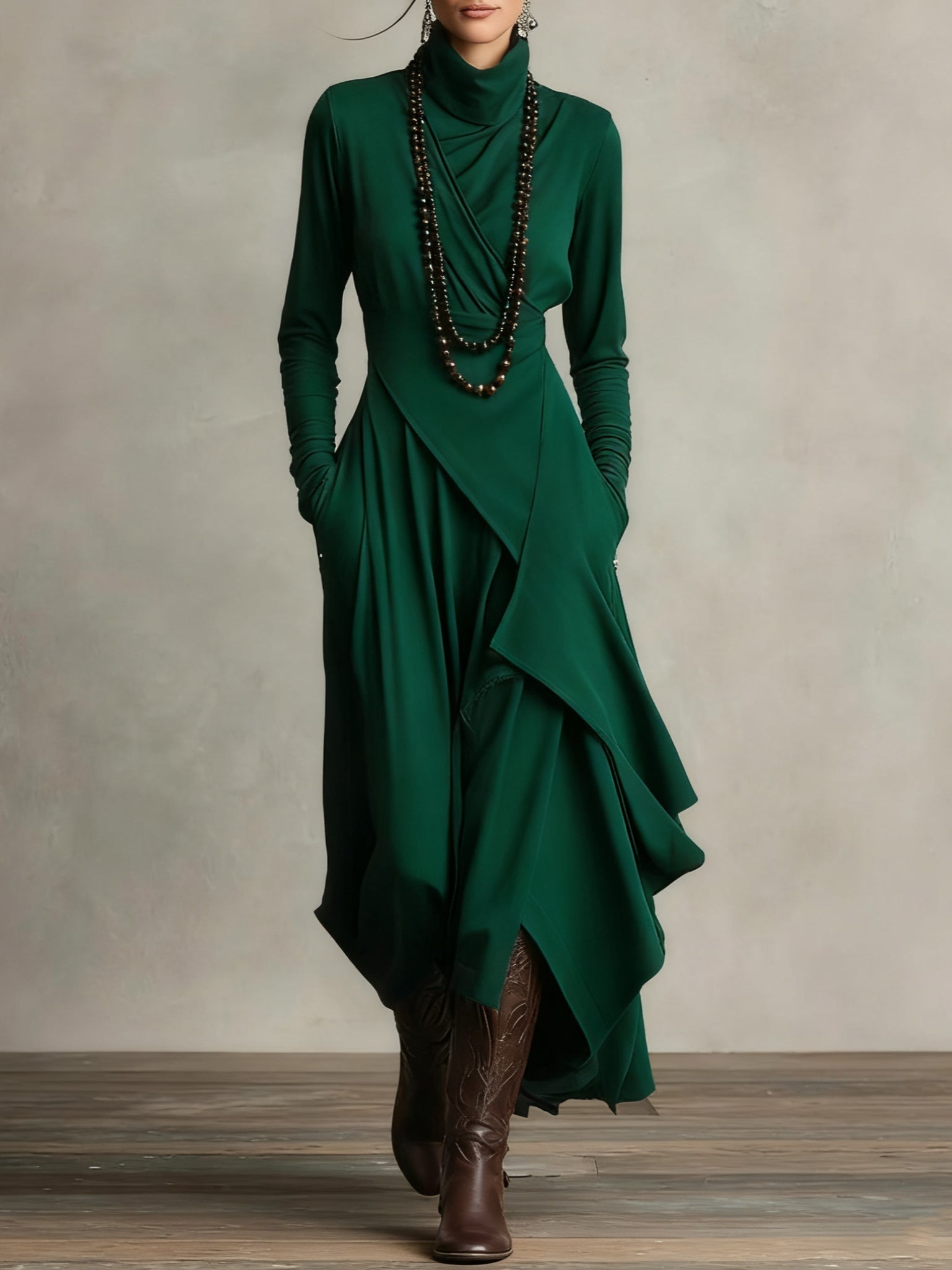 Vivi Frauen Maxi-Kleid | Fließender Stoff, Elegante Silhouette 9
