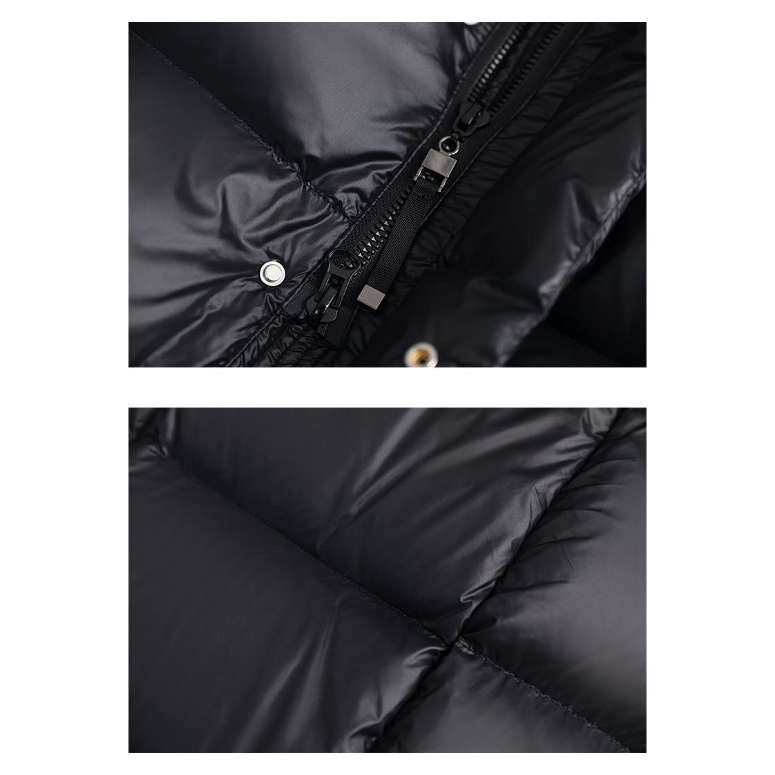 Hedi Schwarz Langer Gesteppter Daunenparka mit Kapuze für Damen | Winter Oversized - M/L/XL/2XL/3XL