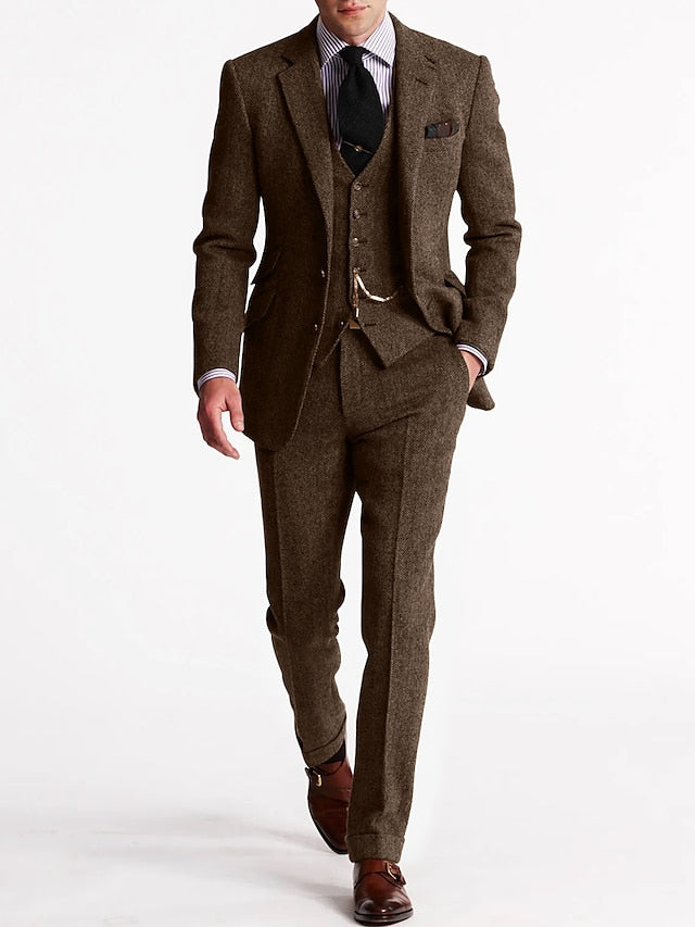 Wern Herren Anzug | Klassisches Dunkelgrau mit Weste, Elegante Passform 3