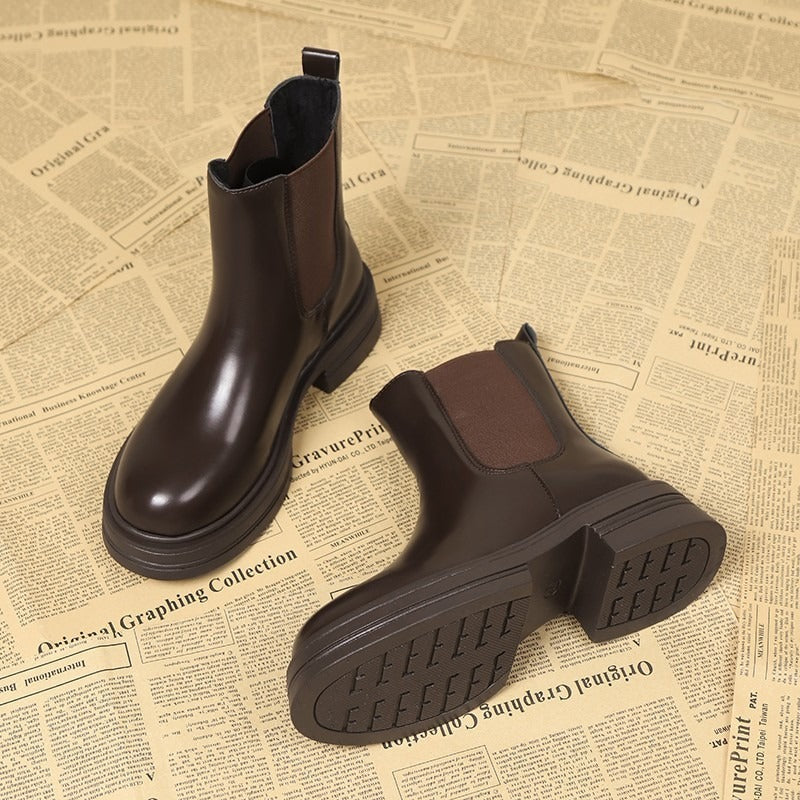 Hanna Schwarz Chelsea Boots für Damen | Blockabsatz Slip-On Stil - 35/36/37/38/39/40